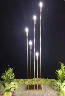 2 Sets 10 Heads Metal Candelabra Electric Candle Holders
