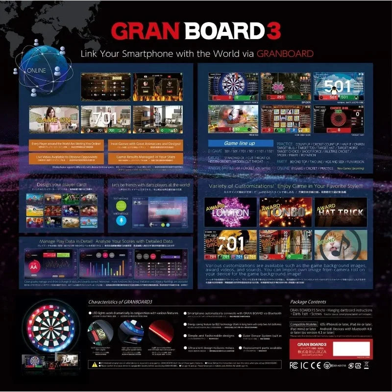 Popular| 3s Bluetooth Electronic Dartboard - Blue-Unique features
