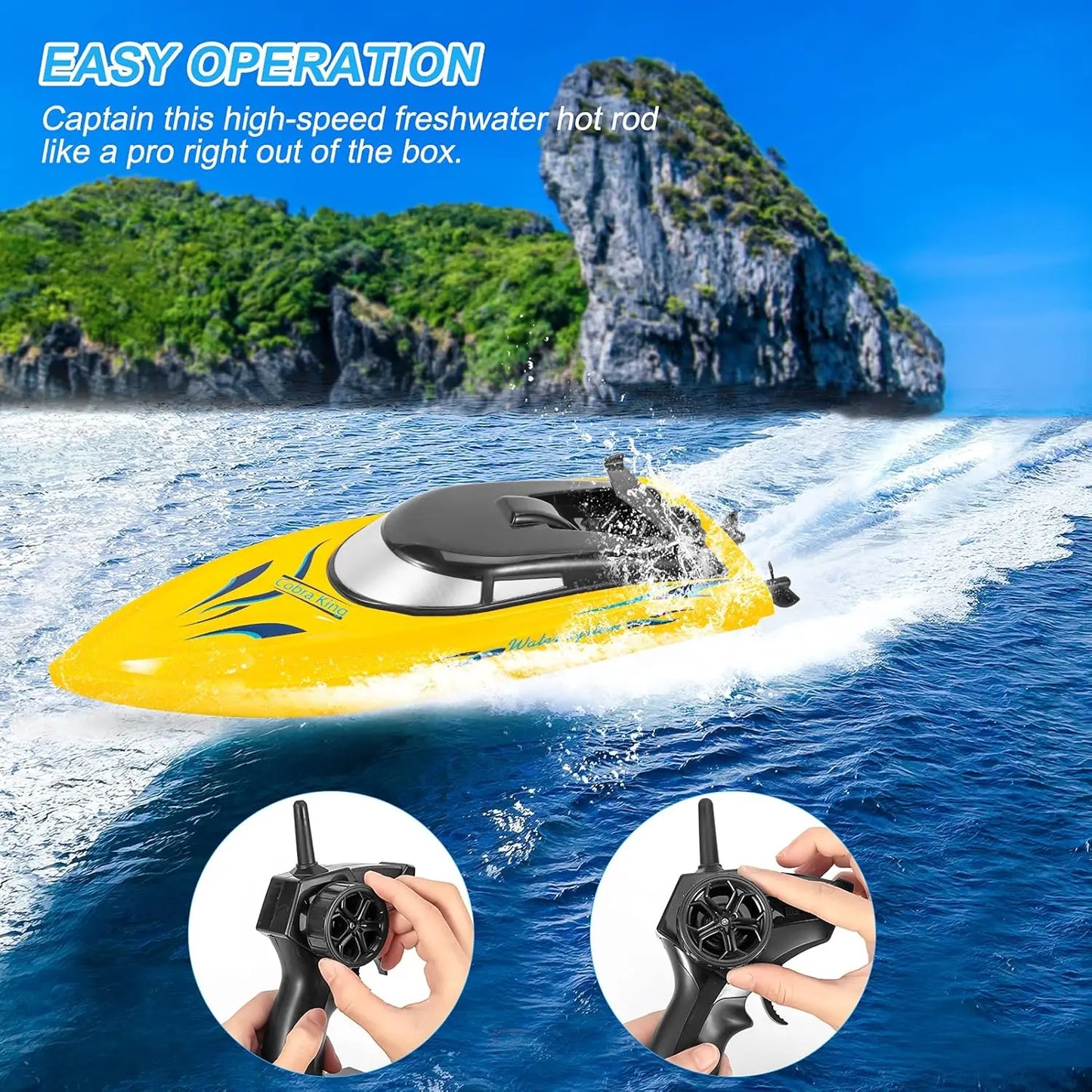 2 Pack RC Boat Remote Control Boats, 2.4 GHz RC Boat with 6 Rechargeable Batteries for Kids and Adult, Pool Toys