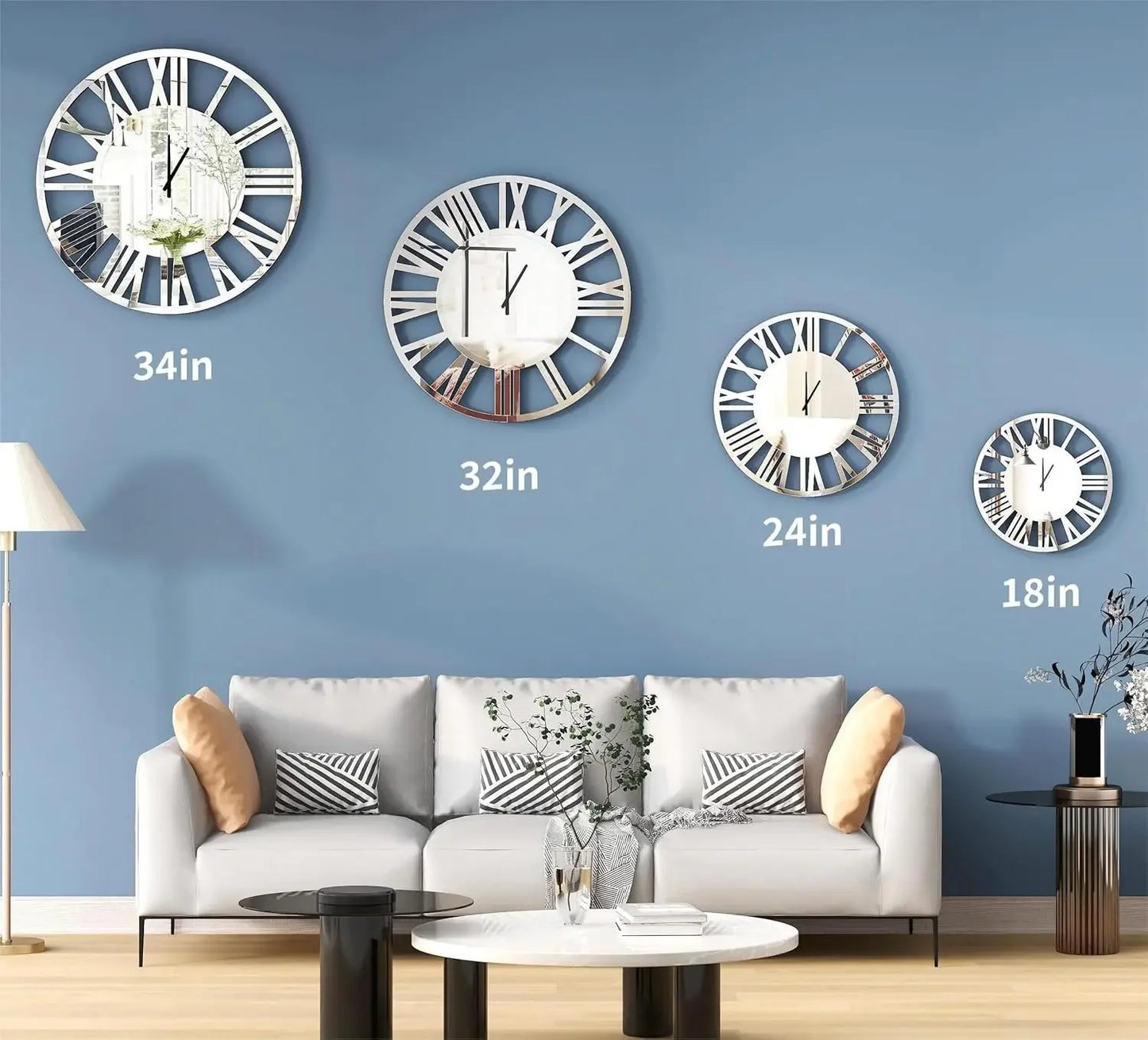 24" Large Decorative Wall Clock Decorative