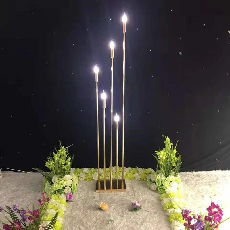 2 Sets 10 Heads Metal Candelabra Electric Candle Holders