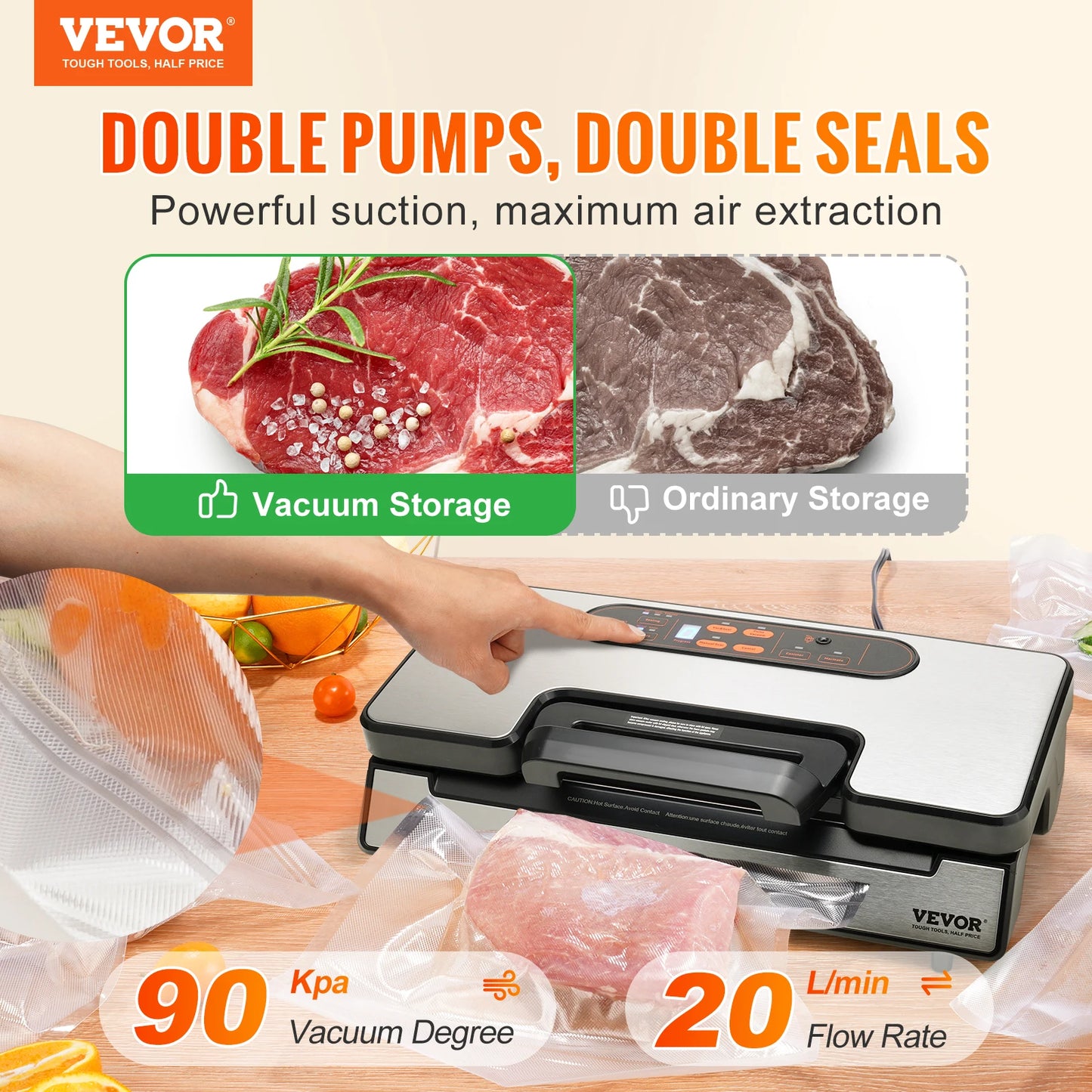 SucceBuy 130W Vacuum Sealer Food Packaging Machine