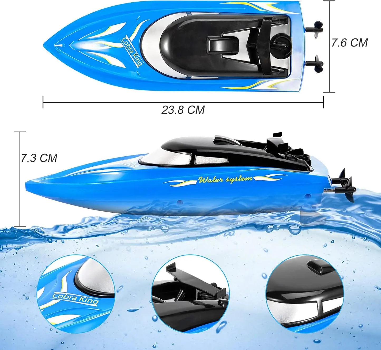 2 Pack RC Boat Remote Control Boats, 2.4 GHz RC Boat with 6 Rechargeable Batteries for Kids and Adult, Pool Toys