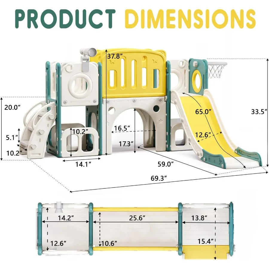 8 in 1 Toddler SlideBaby Playset