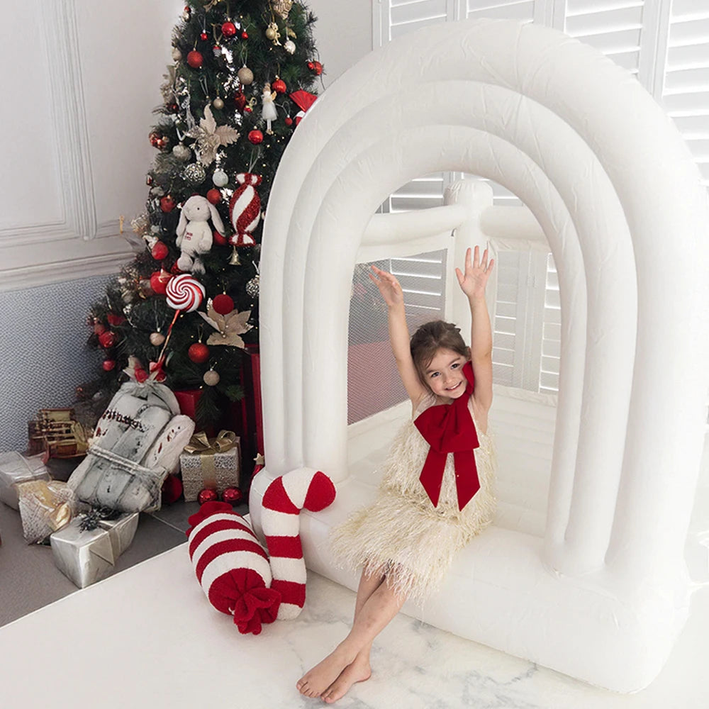 Rainbow Inflatable Bounce House for Kids