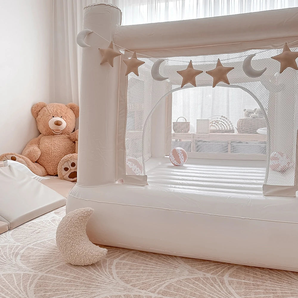 Children’s Mini City Bounce House with Built-In Air Pump