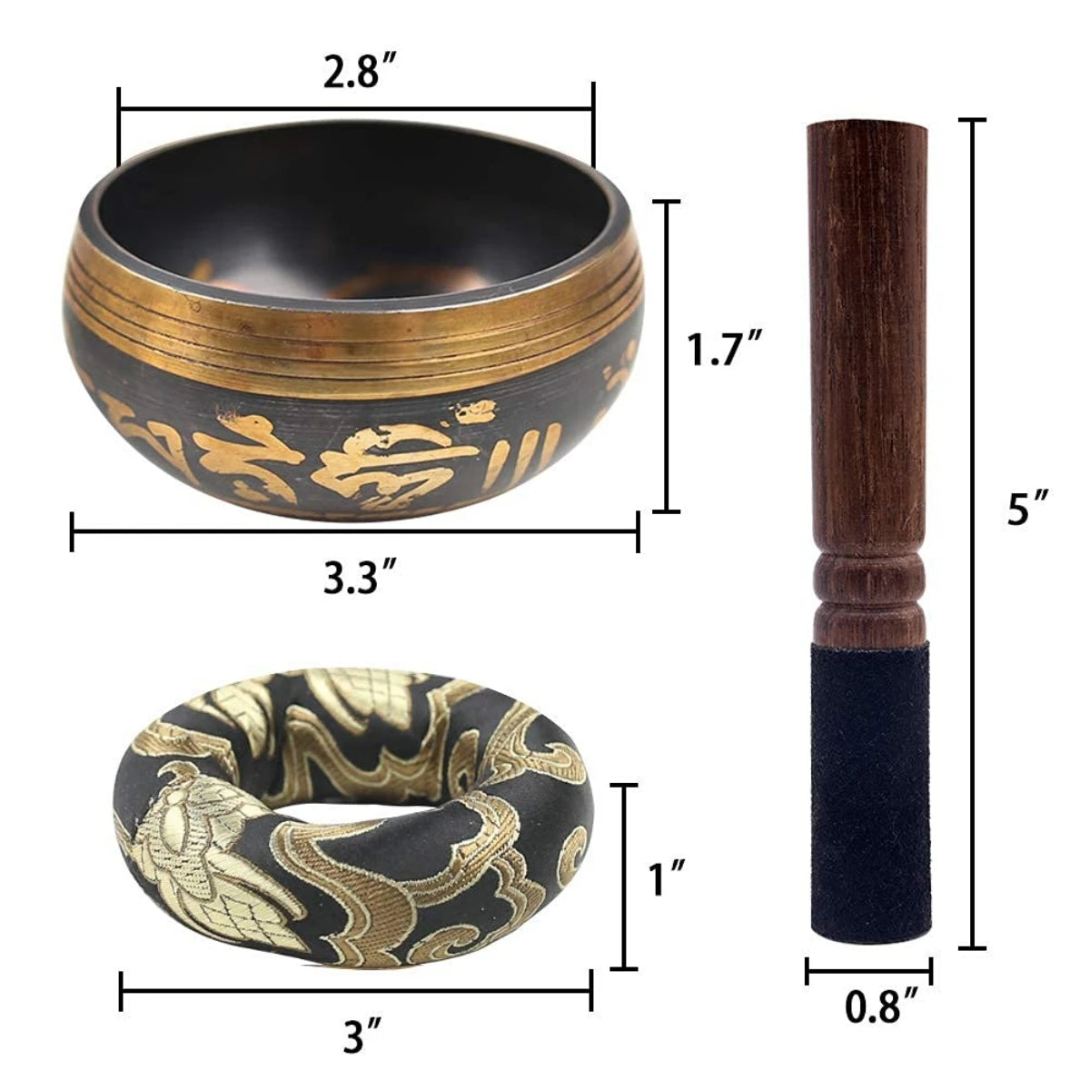 Handmade Tibetan Singing Bowl Set