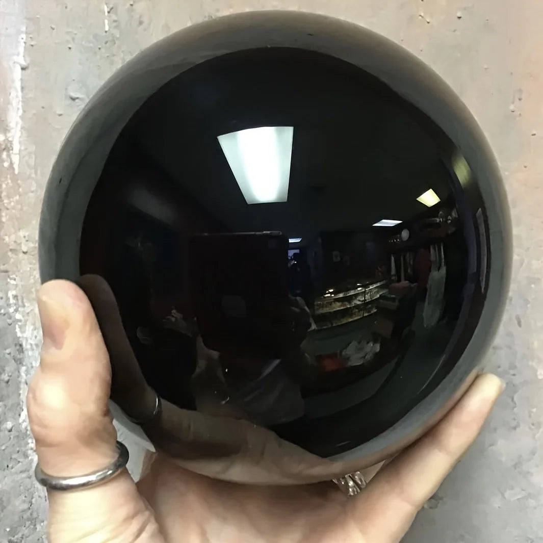 1pc natural black obsidian sphere crystal ball stone for fengshui decor office gift