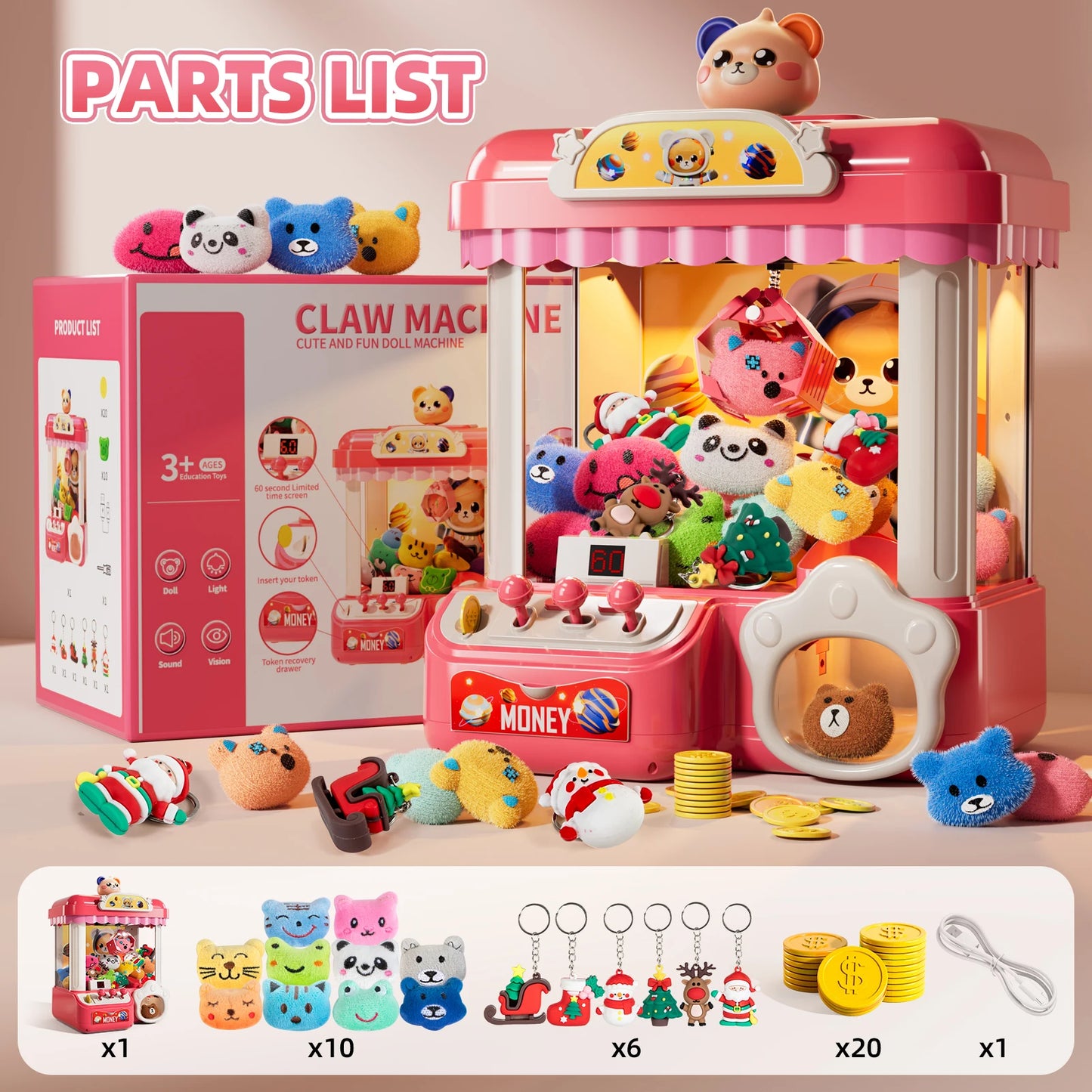 Mini Claw Doll Machine for Kids