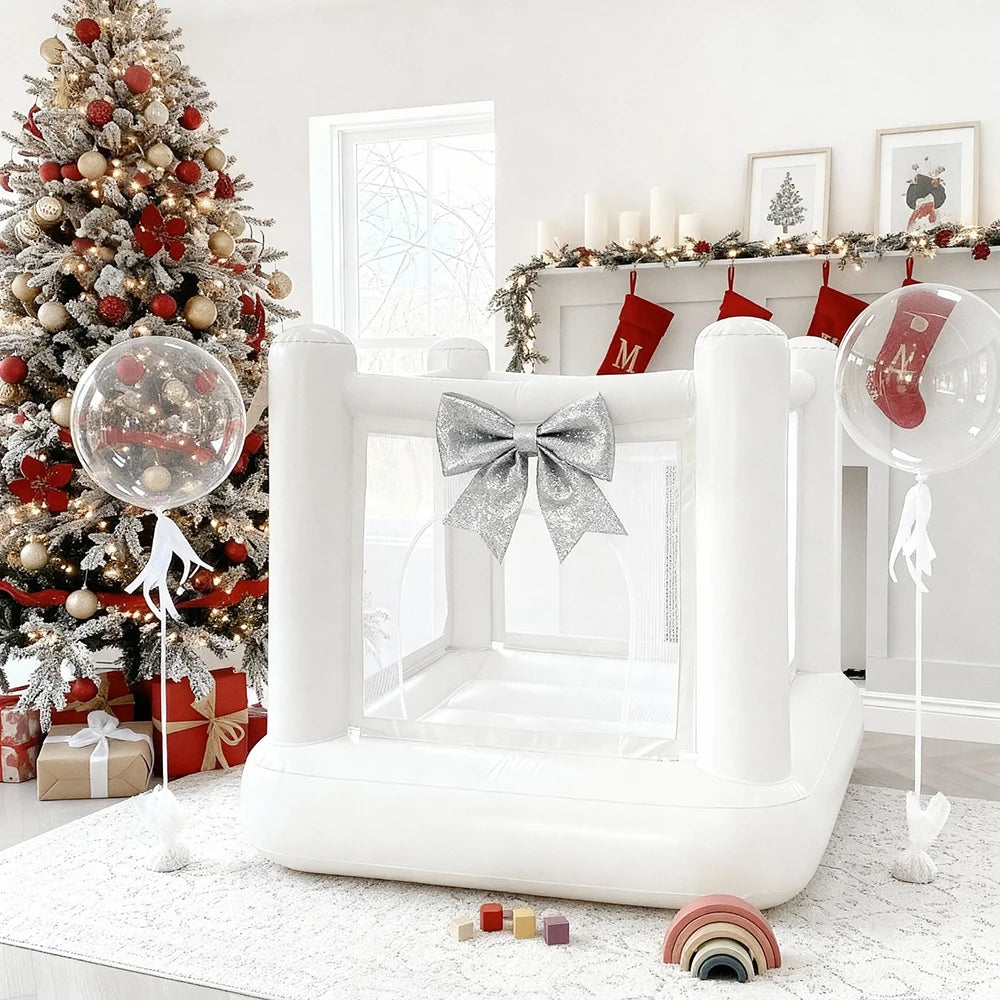 Children’s Mini City Bounce House with Built-In Air Pump