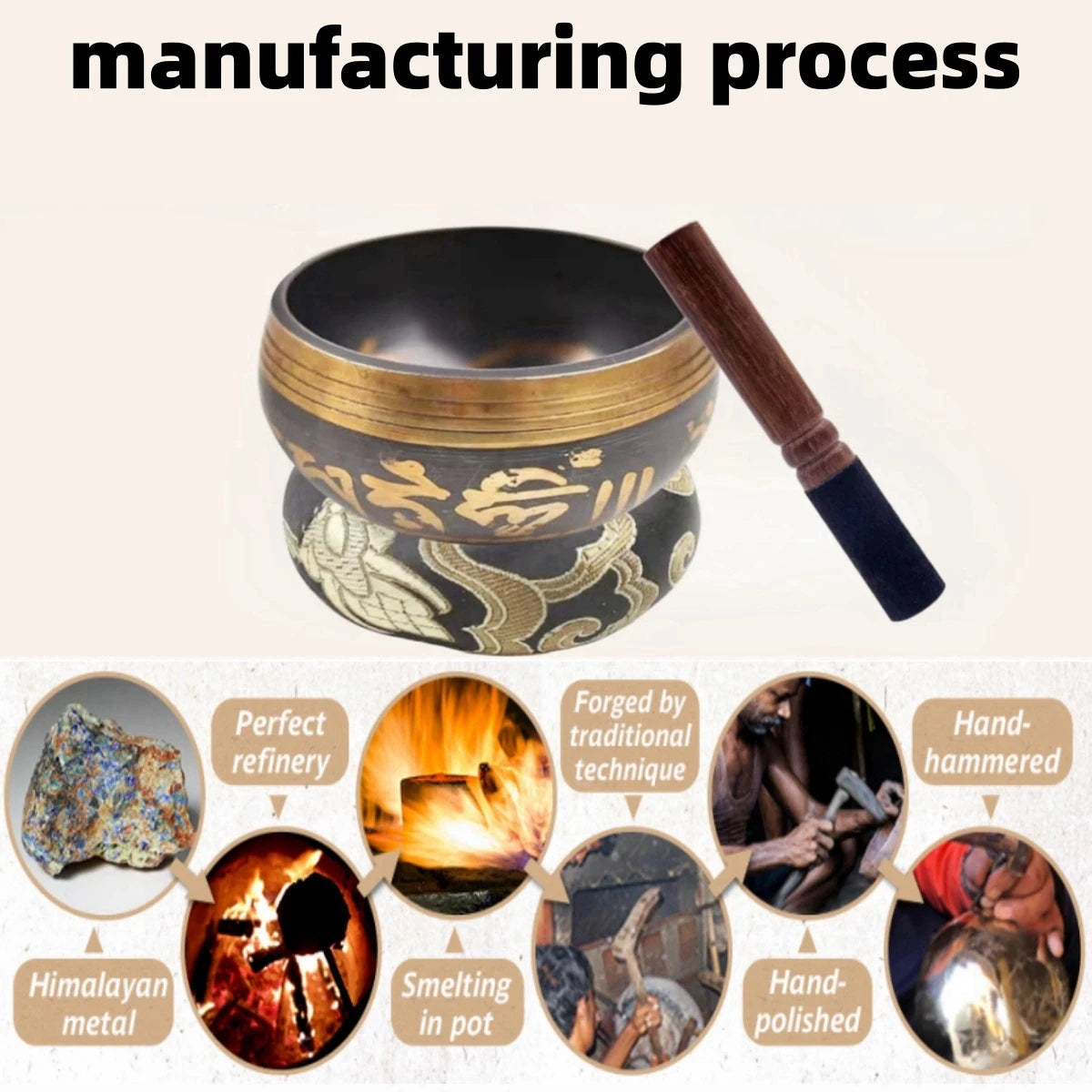 Handmade Tibetan Singing Bowl Set