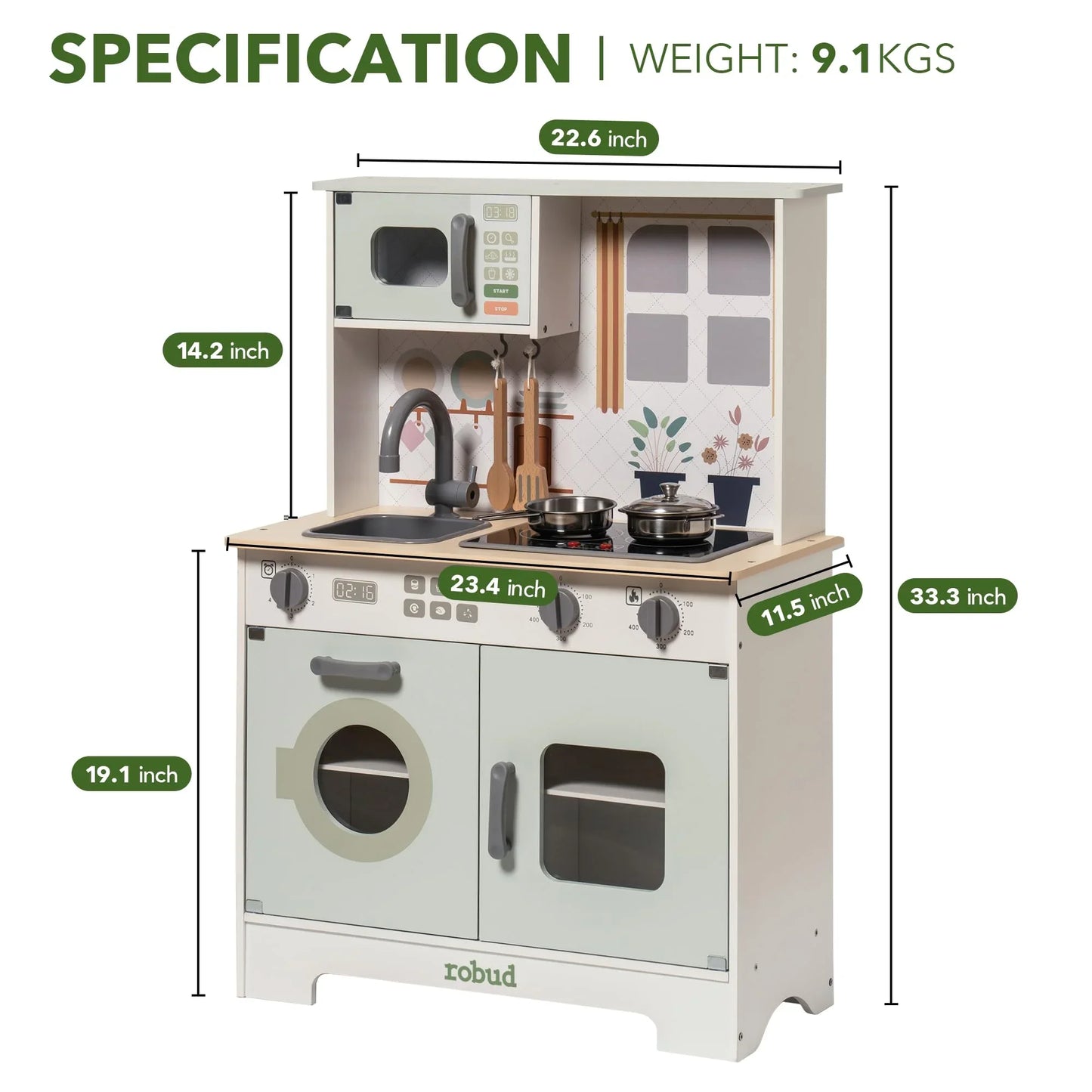 Robud Wooden Play Kitchen Set