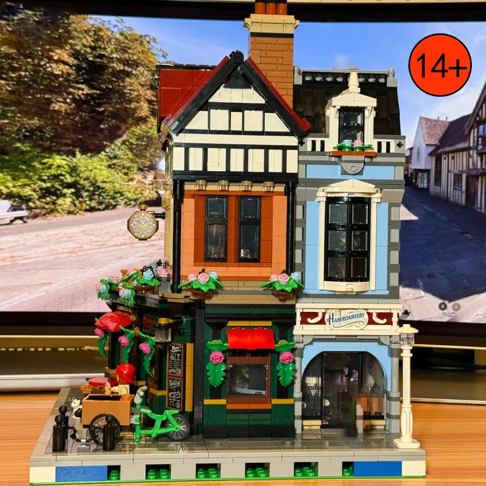 2025 Street View Tudor Corner Model Building Blocks 3266PCS Bricks 10350 Assembly Set Adorable Bedroom Toys For Room Decoration