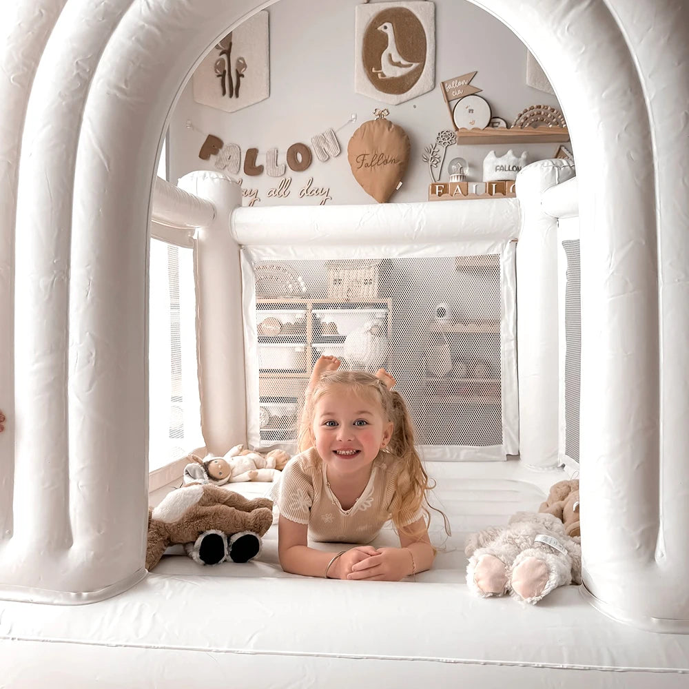 Rainbow Inflatable Bounce House for Kids