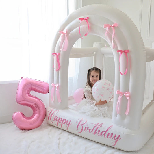 Rainbow Inflatable Bounce House for Kids