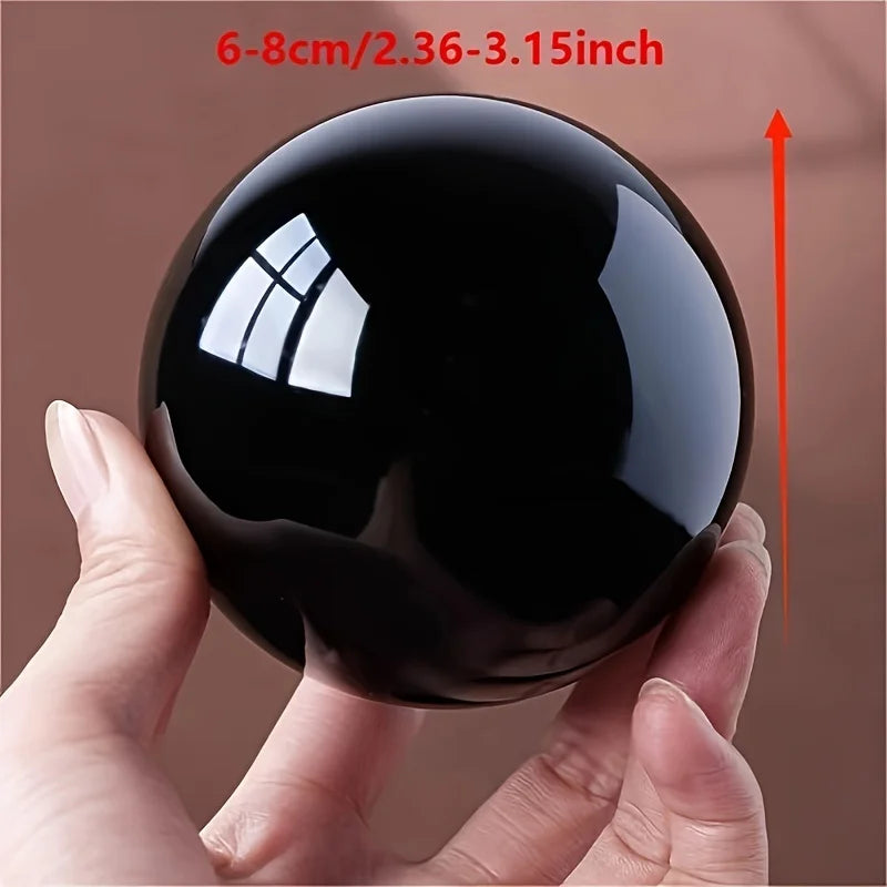 1pc natural black obsidian sphere crystal ball stone for fengshui decor office gift