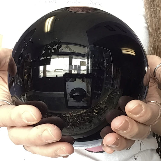 1pc natural black obsidian sphere crystal ball stone for fengshui decor office gift