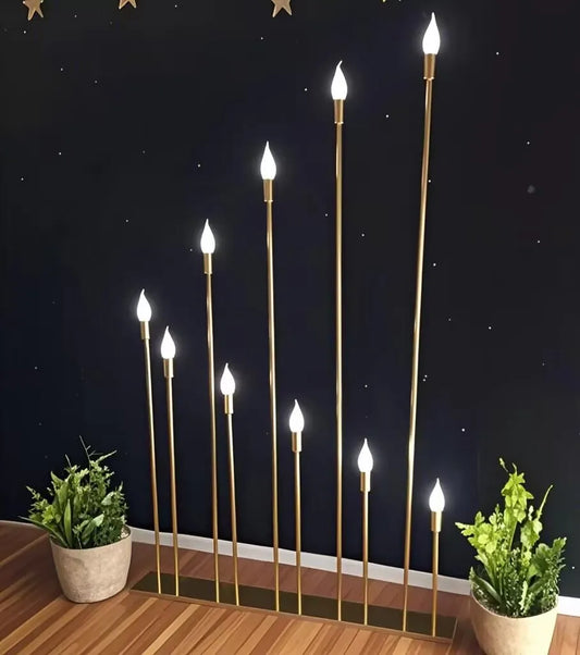 2 Sets 10 Heads Metal Candelabra Electric Candle Holders