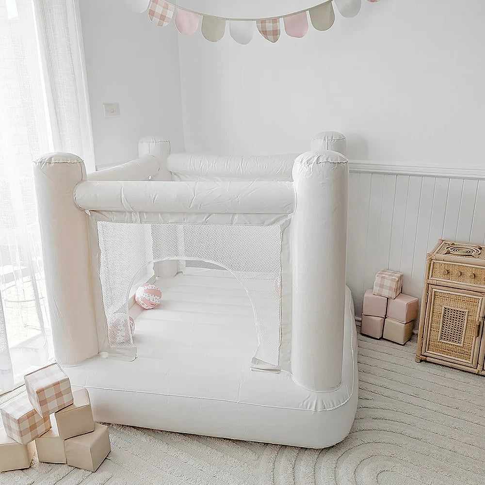 Children’s Mini City Bounce House with Built-In Air Pump