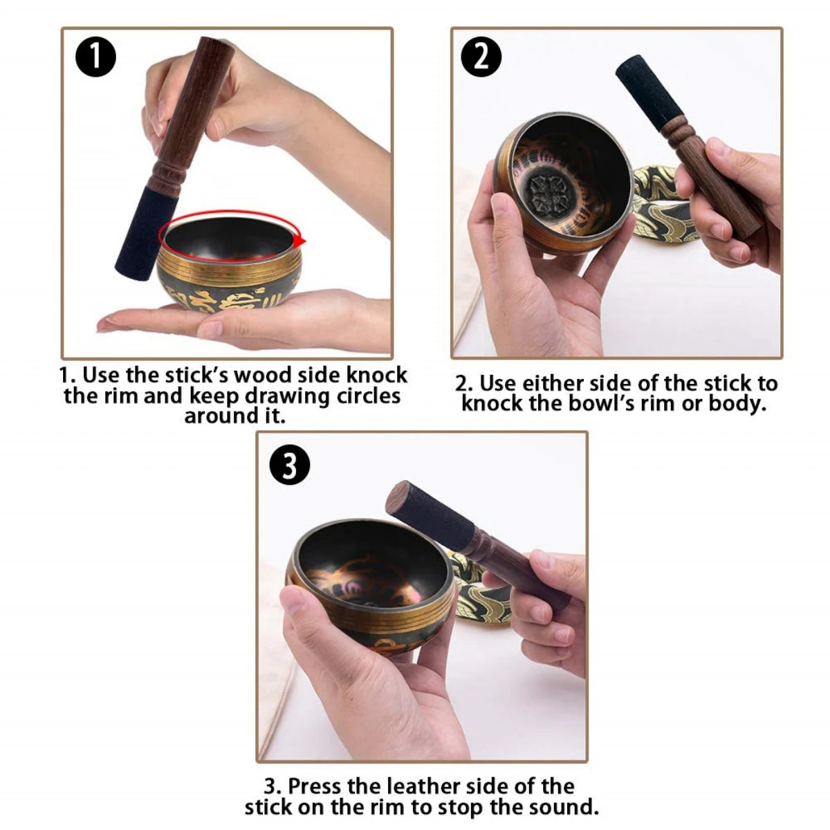 Handmade Tibetan Singing Bowl Set