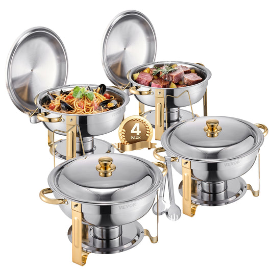 Gold Stainless Steel Chafing Dish – 5QT Buffet Server