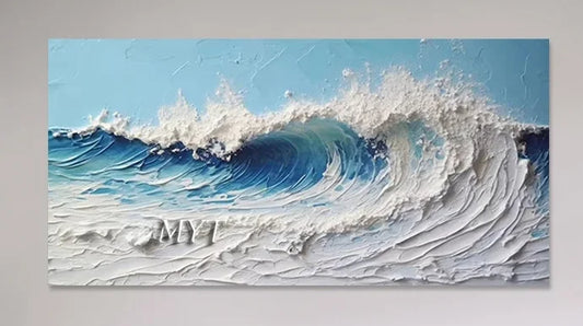 3d White Wave Pictures Home Decor Wall Art Hand Painted Oil Painting On Canvas Handmade Paintings