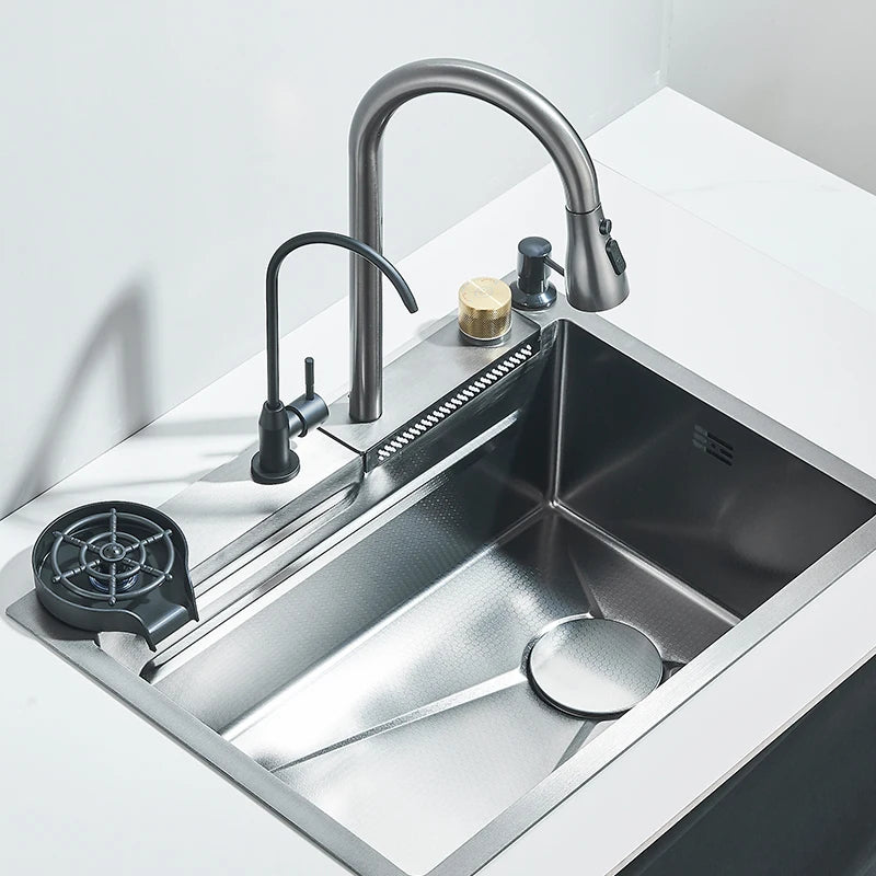 Stainless Steel Waterfall Kitchen Sink
